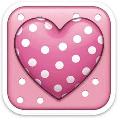 brown pink polka dots heart sticker