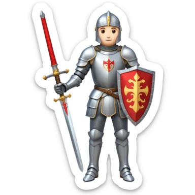 a knight with sword in his hand ful body sticker