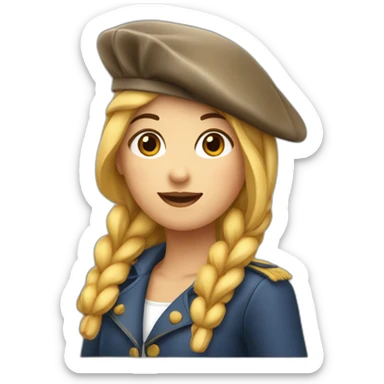 french-girl-with-baguette-and-beret sticker