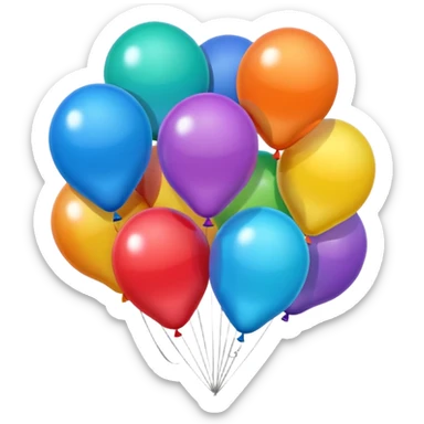 cluster of oversized balloons sticker