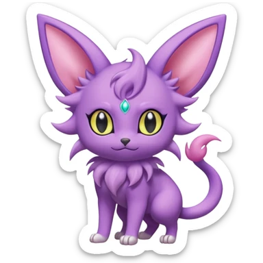  Fey Toony Espurr-Espeon-Skitty-Delcatty-Sprigatito-Purrloin-fusion-hybrid sticker