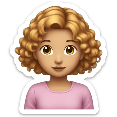 Une petite fille cheveux long avec un chaton sticker