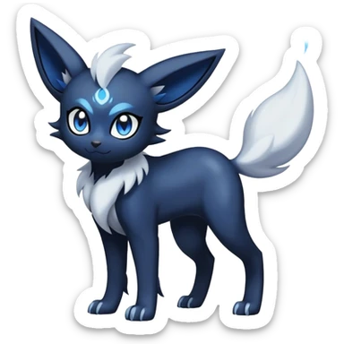 Absol-Meowstic-Umbreon-Fakémon-hybrid-creature (full body)  sticker