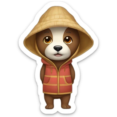 oso pardo disfrazado de un pancho sticker