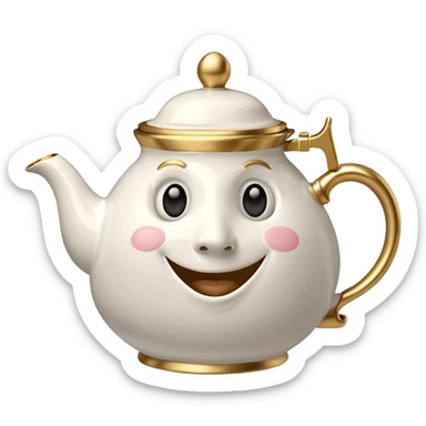 A character from the fairy tale Beauty and the Beast: Mrs. Potts, the lady who was turned into a teapot and retains the teapot's original form. sticker