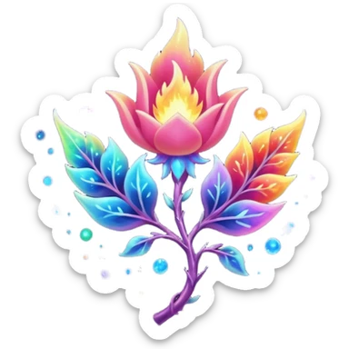 Elemental Forty Fiery Sparky Fierce Colorful Gradient Sparkly Nebular Starry Flaming Viney Rosey Rosy Vinal Dusky Aurorus-Amaura-Auroras-Pokémon-Fakémon-creature sticker