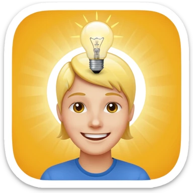 a person having an idea sticker