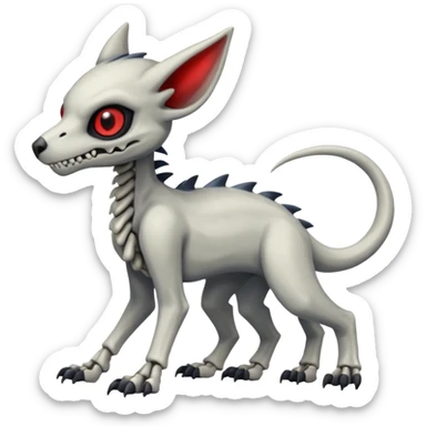 Eldritch Spooky Scary Skeletal Linoone-Absol-Trico-Hybrid (Full body) sticker
