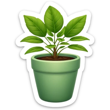 plant in pot sticker