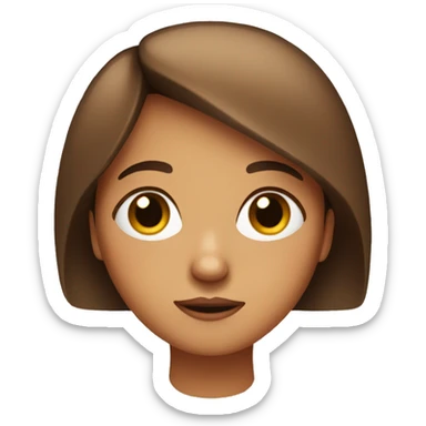 Brown bob haired girl doing side eye sticker