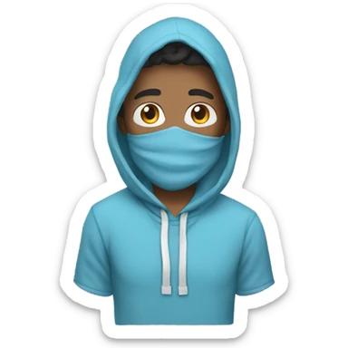 man in haki color bandana and light blue hoodie sticker