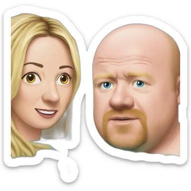 Victoria Coren-Mitchell and Phil Mitchell swimming in custard sticker