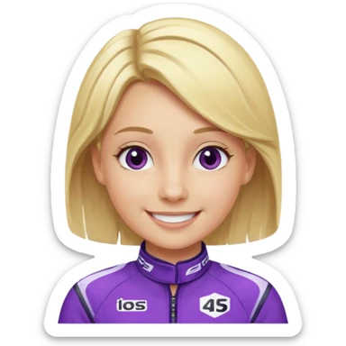 girl blonde, Race Driver purple cloth sticker