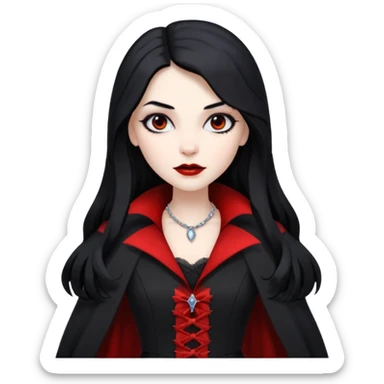 Women Vampire with black & white coat dress sticker