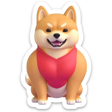 shiba inu with muscles sticker