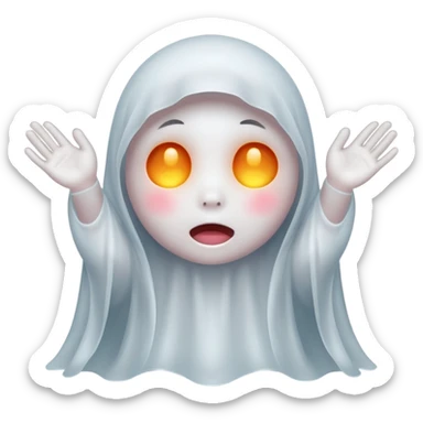 Okay those are wonderful, now make the ghost cover his eyes with cute little hands. Make sure the blush and the cuteness is retained sticker