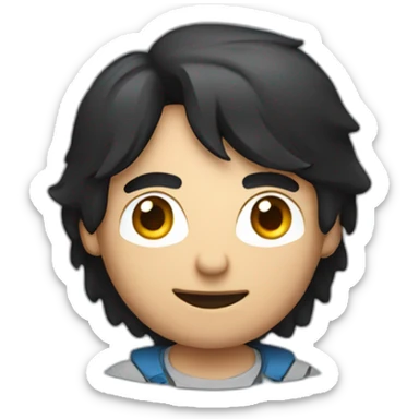 Videographer with camera. He has black hair  sticker