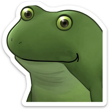 humorous green frog style penguin emoji sticker