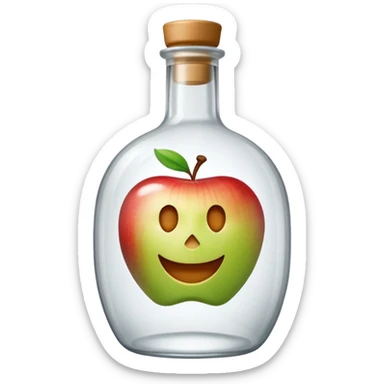 A bottle of vodka emoji in the style of Apple emoji. sticker
