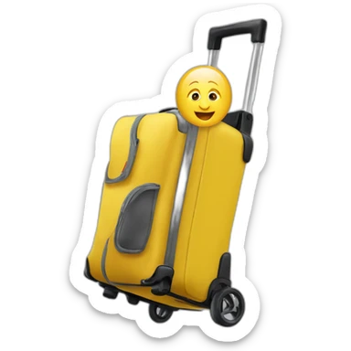 Small vladimir putin yellow wheelchair jumps out of suitcase sticker