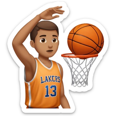 basketball going in hoop and person saying BOOOOOMM sticker