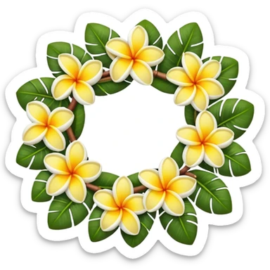 Plumeria lei sticker