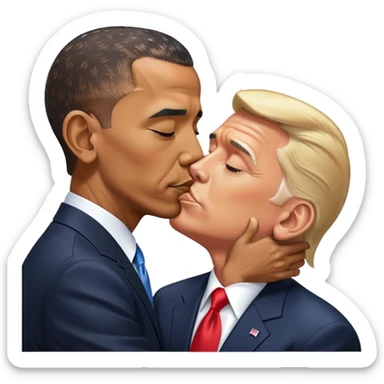 Barack Obama kissing Donald Trump sticker