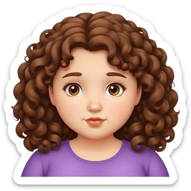 A girl with a curly brown hair and chubby cute cheeks  sticker