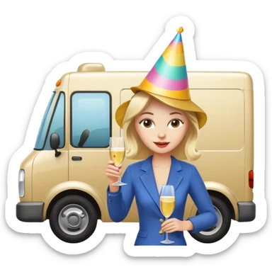 CAN I USE THE SAME IMAGE BUT WITH A MOVING VAN IN THE BACKGROUND sticker