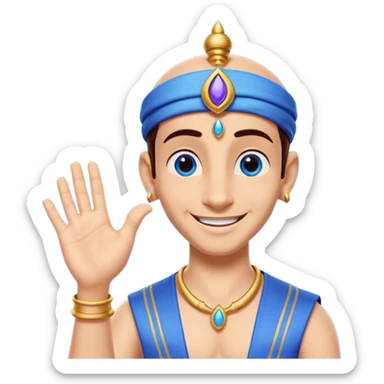 Genie from Aladdin. make several options for the genie from alladin cartoon for the further animation, i want that he shows the like sign with his left hand and smiles sticker