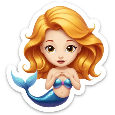 A cute mermaid emoji with a naughty face, looking coy and mischevious with a flirty smirk.  sticker