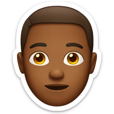 Straight face emoji with brown skin instead of yellow sticker