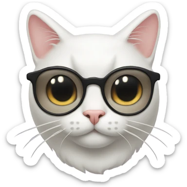 Tuxedo cat with a handlebar mustache sticker