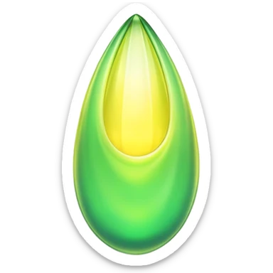 glowing green magical cocoon with yellow aura, translucent, soft curves, magical symbol sticker