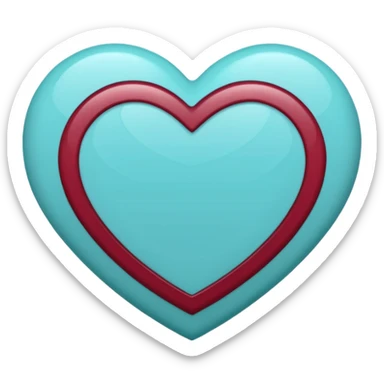 I need a heart with teal, maroon, and light blue in it. Can the maroon be a strip in the middle? sticker