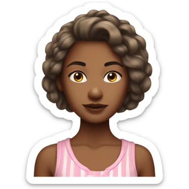 Girl with 4b hair in hollister pjs sticker