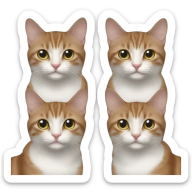 a triplets heads cat sticker