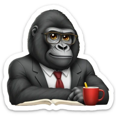 Gorilla that is acting like a professor  sticker