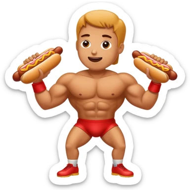 Hot dog powerlifting  sticker