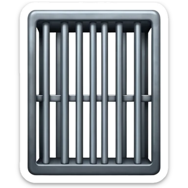 If there was a jail cell emoji in iOS, how would you design and iOS style emoji. Create an jail cell emoji with no prisoner. (Not a cage must be 4 rods facing) sticker