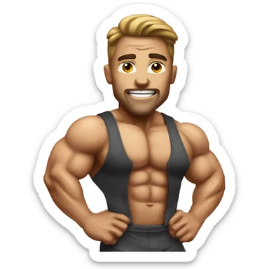 Sigma male Body builder Gym guy having attitude on face sticker