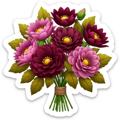 Burgundy flower bouquet  sticker