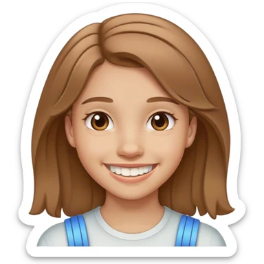  Light brown haired, teenage girl, smiling with braces sticker