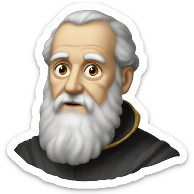 galileo galilei portrait without glasses sticker