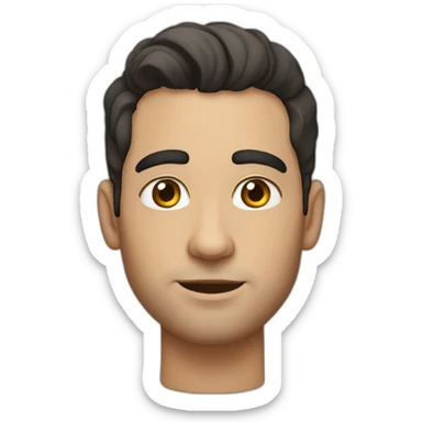 30 year old white man with short dark hair thick eyebrows and hoop earrings sticker