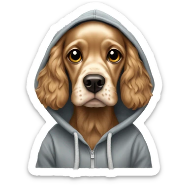Cocker spaniel wearing a hoodie  sticker