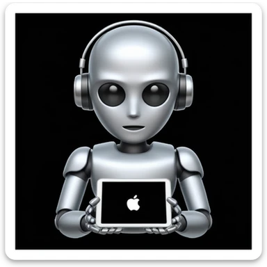 programming code bot (black background) sticker