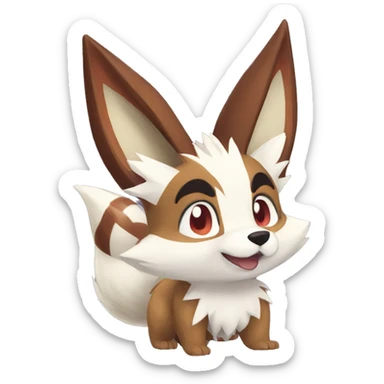 Lycanroc Eevee Furret Zigzagoon sticker