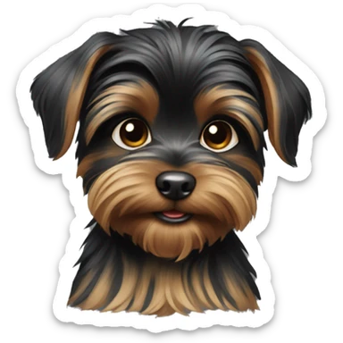 black puppy yorkshire terrier sticker