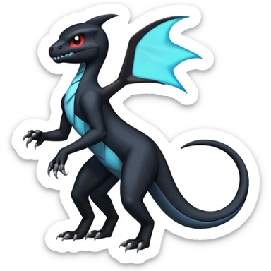 Shiny Duskull-Salandit-Umbreon-Charmeleon-Fakémon-hybrid-creature (full body)  sticker